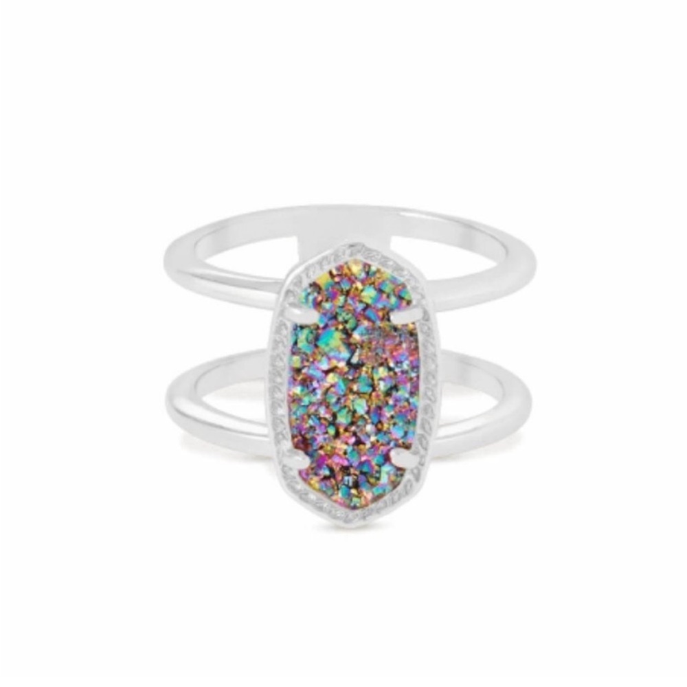 Kendra Scott Druzy Rainbow Elyse Ring - Silver